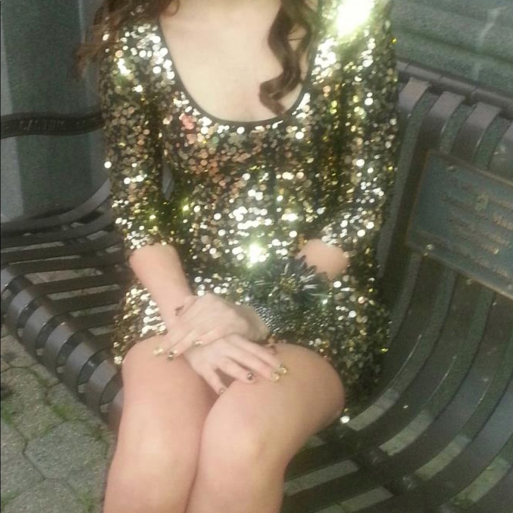 Sequined short formal dress
